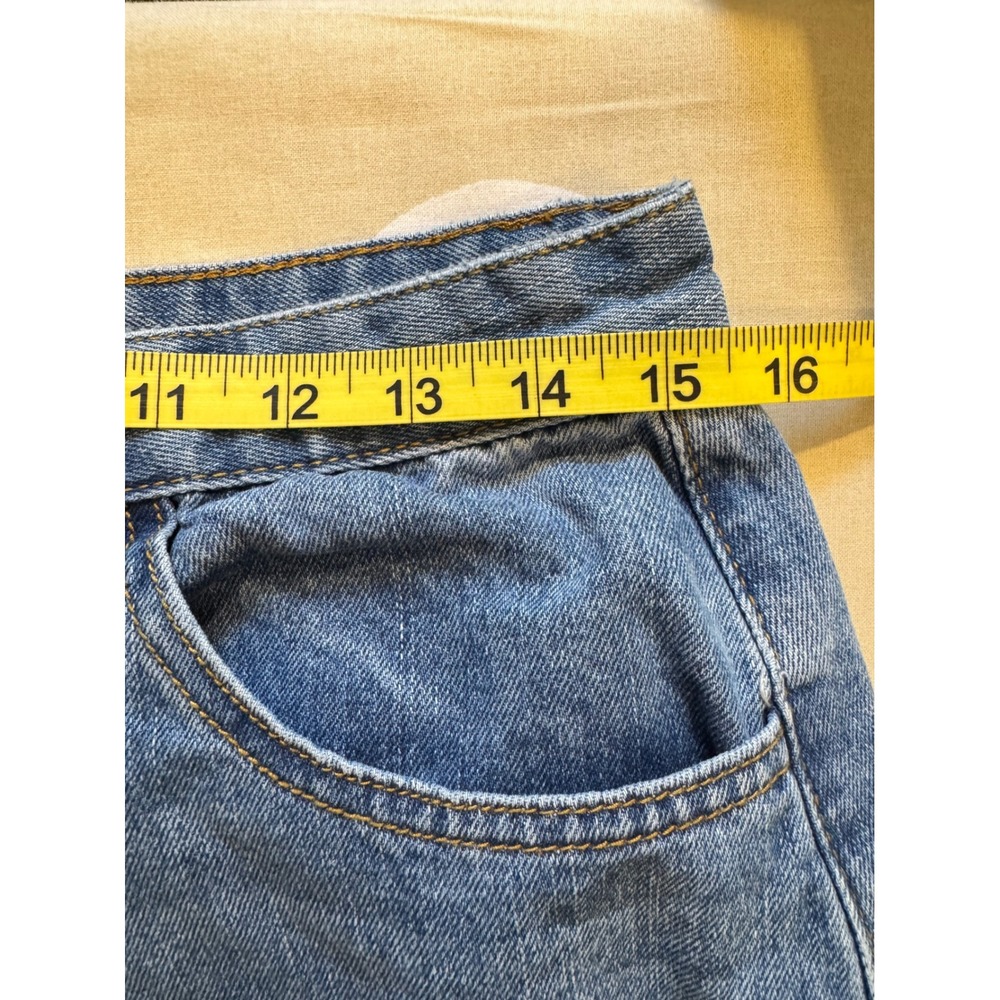 Forever 21 Womens Jean Cargo Denim Maxi Skirt Large Utility Pockets Back Slit - Picture 9 of 12